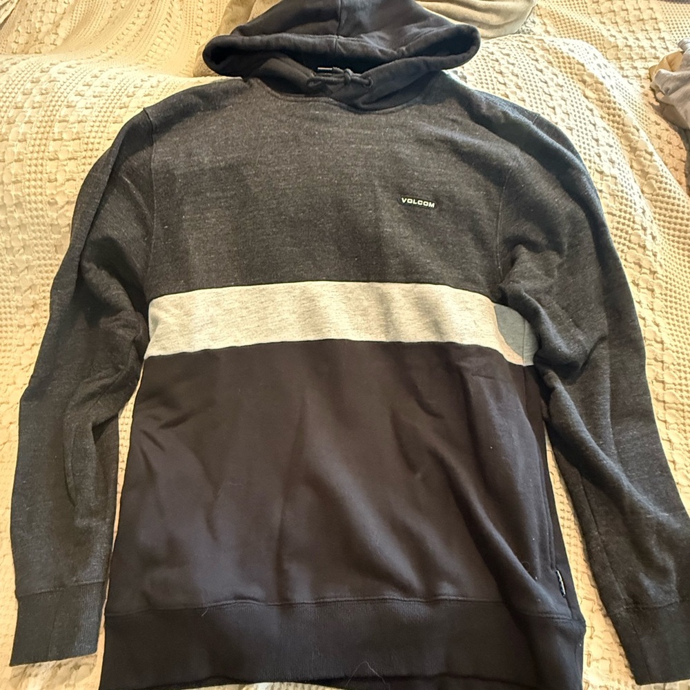 Volcom Gray and Black Hoodie